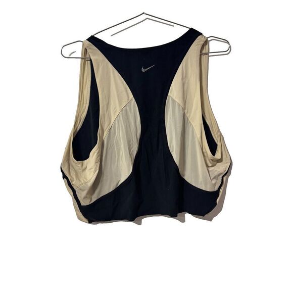 NWT Nike Dri-FIT DR0779-010 Luxe Cropped Tank Top Bra 1X Black Beige Stretch - Picture 3 of 11